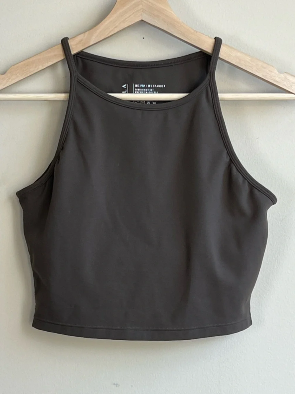 P’TULA High Neck Crop Tank Sports Bra Brown Size S - Picture 2 of 5